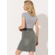 thumbnail image 4 of INSPIRE CHIC Falda Vaquera Midi Básica Desgastada De Cintura Alta Con Dobladillo Rasgado Y Lavado Para Mujer Gris XS, 4 of 5