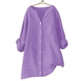 thumbnail image 5 of Womens Casual Tops Breathable Loose Crewneck 2026 Womens Spring Shirt,Purple,S, 5 of 5