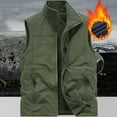 thumbnail image 2 of VBTAPA Men's Fleece Vest Lightweight Reversible Sleeveless Jacket Stand Collar Full Zipper Outdoor Winter Coats with Pockets Army Green XXXXL, 2 of 6