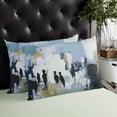 thumbnail image 4 of Abstract Blue Black Throw Pillow Cover 20 x 26 Inch Decorative Pillow Cover Vintage Simple Oil Painting Art Lumbar Pillowcase Seasonal Rectangle Cushion Case for Couch Sofa Bed Living Room, 4 of 7