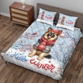 thumbnail image 3 of Hello Winter German Shepherd Smiling in Red Scarf Hat Welcome Christmas Quilt Bedding Set Alsatian Dog Lover Gifts 1 Blanket Bed Cover 2 Pillowcases - 00017, 3 of 5