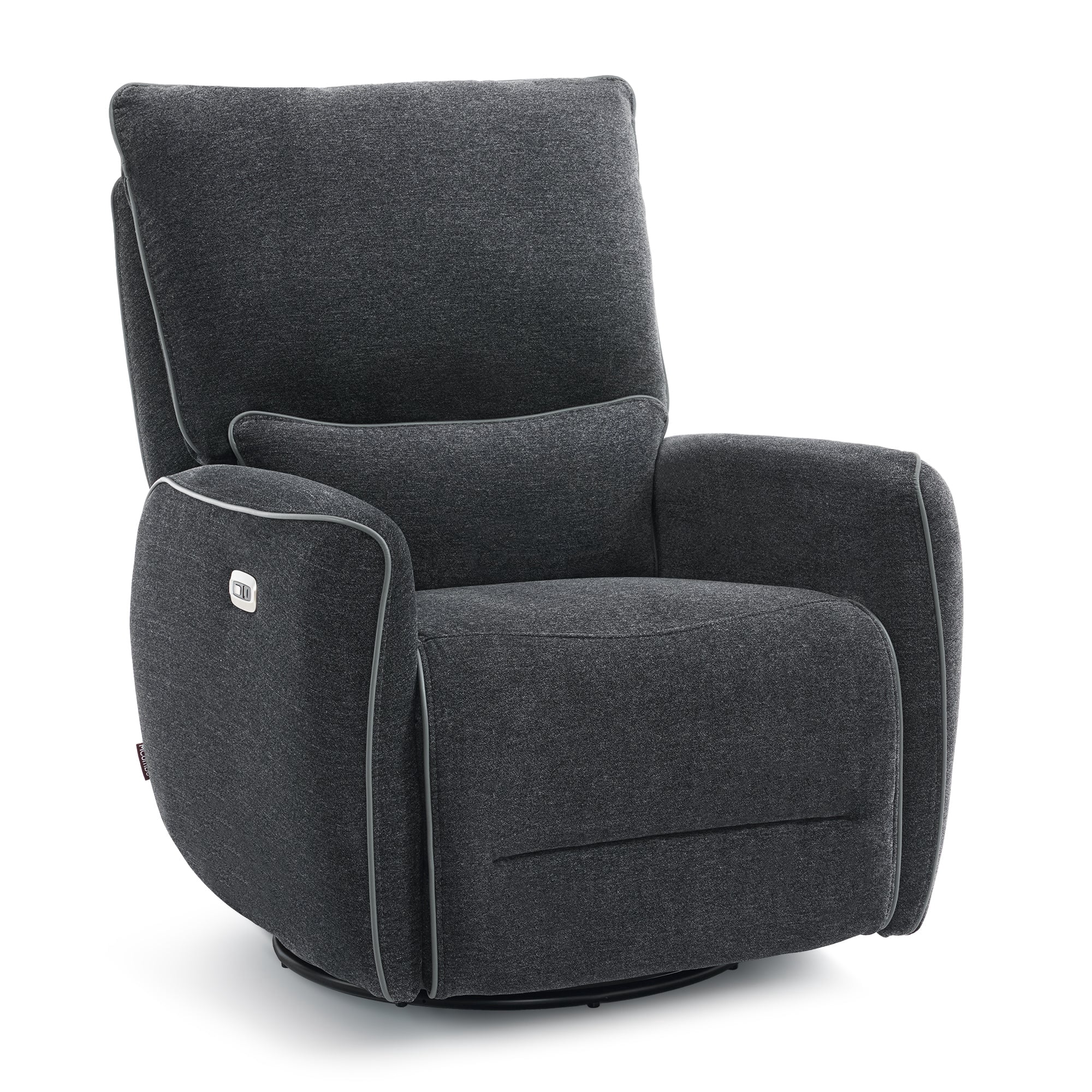 MCombo Power Swivel Glider Recliner Chair, Electric Rocker Recliner Chairs with USB Charging Ports for Living Room and Nursery, Fabric 6922 (Grey)