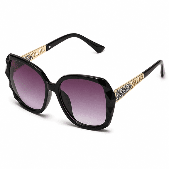 VORALYN Polarized Uv Protection Women'S Oversized Fashion Sunglasses Womens Polarized Sunglasses,Black