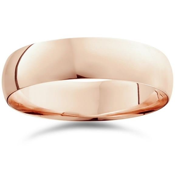 Pompeii 6mm Dome High Polished Wedding Band 10k Rose Gold (,)