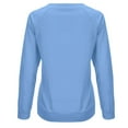thumbnail image 5 of UJNDER Women's Solid Color Print Crewneck Sweatshirt Long Sleeve Raglan Sleeve Twill Casual Pullover Sweatshirts for Women Light Blue XL, 5 of 5