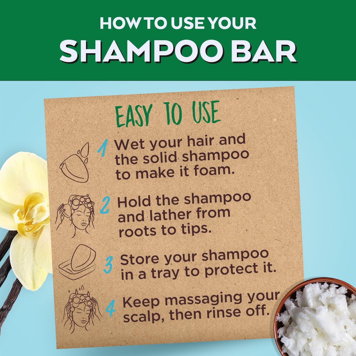 Garnier Whole Blends Coconut & Aloe Vera Hydrating Shampoo Bar for Normal Hair, Zero Plastic Packaging, Silicone Free, Preservative Free, Soap & Dye Free, with Coconut oil and Organic Aloe Vera, 60G