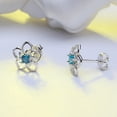 thumbnail image 5 of BNNG Minimalist Metal Ear Studs Sparkly Rhinestone Alloy Ear Studs Bauhinia Flower Earrings Fashion Temperament Ladies Earrings Cute Flower Earrings Bar Earrings Clean Lines Minimalist Design Studs, 5 of 7