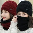 thumbnail image 3 of Winter Women Knitting Cap Men And Women Outdoor Warm Thickening Velvet Loose Winter Hat With Scarf  B r a n d  Winter Ski Mask Hat, 3 of 11
