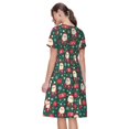 thumbnail image 2 of Bixox Robe d'Été à Manches Courtes pour Femmes Robe Ample Longueur Genou avec Poches-Père Noël, 2 of 7