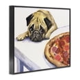thumbnail image 3 of Stupell Industries Pug Really Wants Pizza Black Framed Giclee Art, design by George Dyachenko, 3 of 8