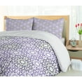 thumbnail image 5 of Ambesonne Abstract Duvet Cover Sets, Floral Themed Line Art, 2-Queen, White and Violet, 5 of 7