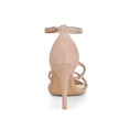 thumbnail image 4 of BLISSFUL STEP Women's Shoes Rhinestone Stiletto Heel Ankle Strap Sandals Dust Pink 7, 4 of 8