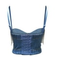 thumbnail image 3 of GaThRRgYP Tops for Women Trendy,Womens Tops Summer and Spring,Cowboy Strapless Tassel Camisole Top for Trendy Women with Chest Pads On The Outside Blue 34B, 3 of 3