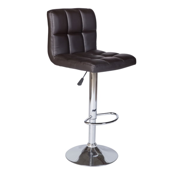 Banco Alto Aéron Color Chocolate PU con Respaldo | Taburete para Barra Cocina o Bar Terzetto