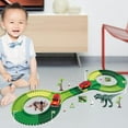 thumbnail image 4 of Juego de pista de dinosaurios para hacer uno mismo, juego de pista de carreras, juguete de aprendizaje para regalo de cumpleaños 127 piezas, 4 of 9