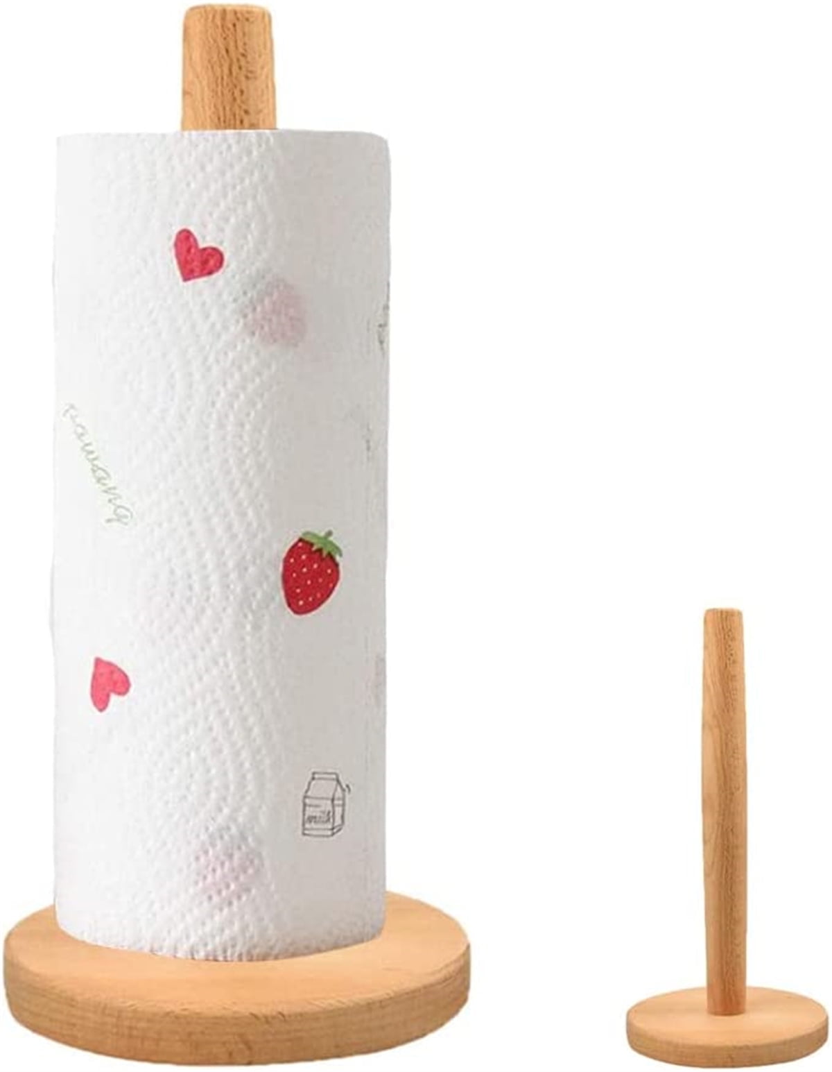 Smart Design Wooden Paper Towel Holder Fits Standard Size Rolls Bamboo Walmart