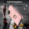 thumbnail image 5 of Fit for Samsung Galaxy A12 5G Case Card Pocket 360° Rotatable Ring Holder Kickstand, Shockproof Drop Resistant PU Leather Soft TPU Back Protective Phone Case For Samsung Galaxy A12 5G, Pink, 5 of 8