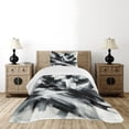 thumbnail image 4 of Ambesonne Black and White Quilted Bedspread Set 2 Pcs, Bold Abstract Art, Twin Size, Dark Blue Grey, 4 of 4