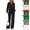 Black #23, variant on Women's 2 Piece Lounge Set Sweatsuits Half Zip Long Sleeve Sweatshirt Elastic Waist Wide Leg Pants with Pockets Suit Fall Tracksuit Spring Outfits Light Green S