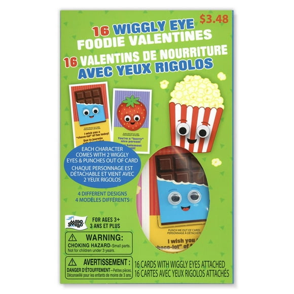 Mello Smello 16CT Wiggly Eye Valentines Kiddie Cards