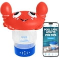 thumbnail image 1 of Distributeur de Chlore pour Piscine 440, Contient jusqu'à 3 Pcs de Pastilles de Chlore de 3 Pouces, Débit Réglable, Contrôle, Plastique Robuste - Convient aux Petites et Grandes Piscines - 8 Onces / Crabe Cartoon, 1 of 13