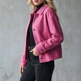 thumbnail image 5 of Trikvn Womens Short Wool Blend Jacket Lapel Collar Button up Cropped Coat Long Sleeve Casual Fleece Outerwear for Fall Winter Daily Business Casual, 5 of 6