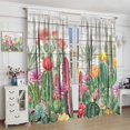 thumbnail image 4 of Watercolor Cactus Curtain,Southwest Tropical Plant Desert Wooden Board Background Rod Sleeves Window Drapes for Living Room Bedroom Kitchen Bathroom Home Decor W84xL84in, 4 of 6