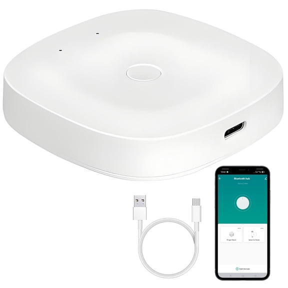 Smart Home Hub Bluetooth Mesh Gateway, Smart Home Gateway with App Remote Control, Compatible with Voice Assistants, Multi-Device Control