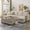 BEIGE, variant on Jarenie Chireca Convertible Sectional Sofa with Storage Ottoman and Side Pockets, 4-Seater, Beige
