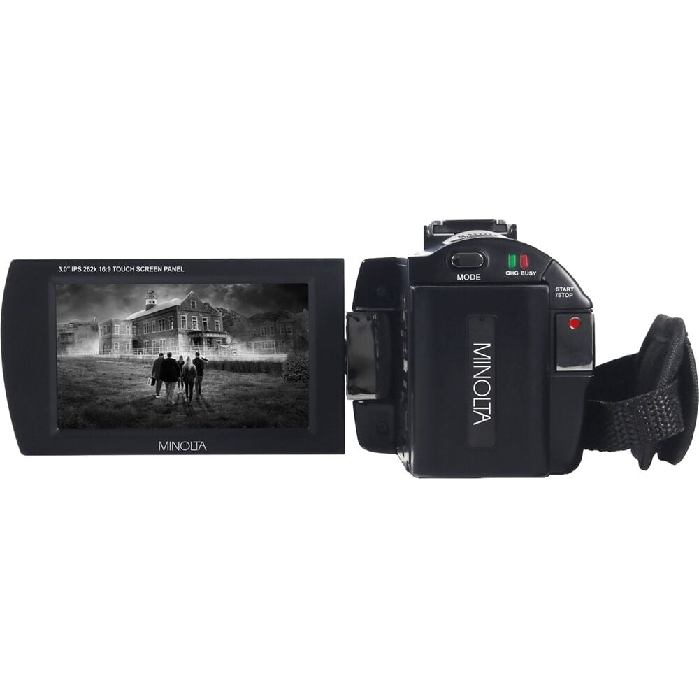 Minolta MN4K25NV 4K Ultra HD 30 Mega Pixels Night Digital Vision Video Camcorder (Black) Bundle With  128GB Memory Card + Camera Tripod + LED light + More Accessories