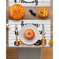 thumbnail image 3 of Halloween Placemats Set of 6 Happy Halloween Place Mats Fall Placemat Dots Pumpkin Wood Grain Table Mats for Dining Kitchen Table Holiday Dinner Party Home Decorations 13x19 Inch, 3 of 8