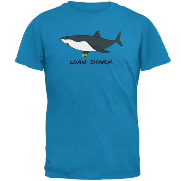 Loan Shark Great White Funny Pun Mens T Shirt Sapphire SM