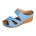 thumbnail image 6 of Rokment Wedges Dress Sandals for Women Ladies 2026 Summer Fashion Casual Leather Open Toe Platform Dressy Slip on Ladies Orthotic Arch Support Chunky High Heels Beach Slides D Size 8.5, 6 of 7