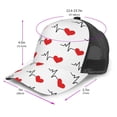 thumbnail image 2 of Lsque Heartbeat Symbol Printed Trucker Hat - Baseball Cap for Men Women - Breathable Mesh Side, Adjustable Fit - for Casual Wear, 2 of 7