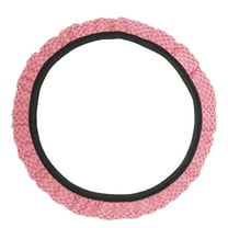 Unique Bargains Steering Wheel Cover 14.6"-15" Car Steering Wheel Cover Viscose Fiber Pink 1 Pc