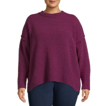 Terra & Sky Women's Plus Size Chenille Crewneck Sweater