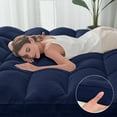 thumbnail image 2 of Teler Mattress Topper Queen Size for Back Pain, 400TC Extra Thick Mattress Pad Pillow Top, Quilted Fitted Mattress Protector Cover with 8-21" Deep Elastic Pocket, Soft & Breathable, Navy, 2 of 7