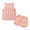Pink, variant on NAISIBABY Boys Girls Outfits 2-Piece, Solid Color Pleated Tank Tops and Elastic Shorts Summer Cotton Casual Sets Yellow 9-12Months