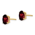 thumbnail image 2 of Auriga Fine Jewelry 14K Yellow Gold Oval Garnet Stud Earrings for Women (L- 0.3inch, W- 0.24 inch), 2 of 6