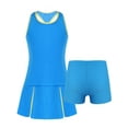 thumbnail image 1 of YONGHS Ensemble de Robe de Tennis Sans Manches pour Filles avec Shorts 2 Pcs Jupe-Culotte Bleu 10, 1 of 6