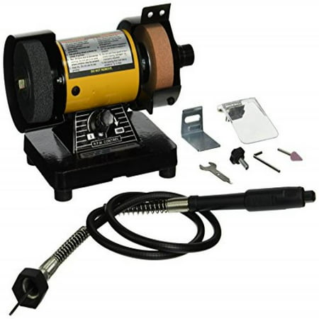 TruePower 199 Mini Multi Purpose Bench Grinder and Polisher with Flexible Shaft, Tool Rest and Safety Guard,