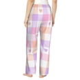 thumbnail image 3 of Xecao Heart Buffalo Plaid Women's Straight Lounge Pajama Pants: The Epitome of Relaxed Sleepwear, 3 of 9