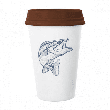 

Grain Blue Big Fish Art Deco Fashion Mug Coffee Drinking Glass Pottery Cerac Cup Lid