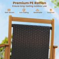 thumbnail image 6 of Auranook Patio Rattan Glider Chair w/Acacia Wood Frame & Wicker Seat Back Curved Armrests, 6 of 9