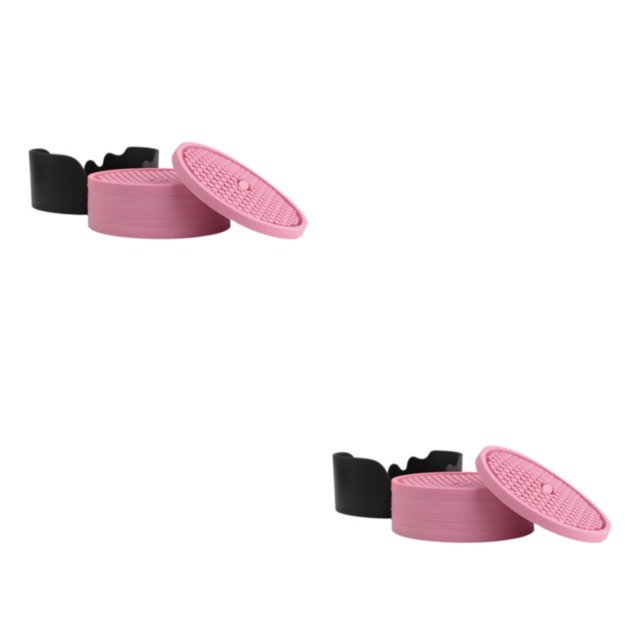 Naiovety Posavasos de silicona para tazas de té de 6 cajas: caucho para un cómodo y el caucho se siente cómodo al tacto Tiene rosa rosa 2Conjunto