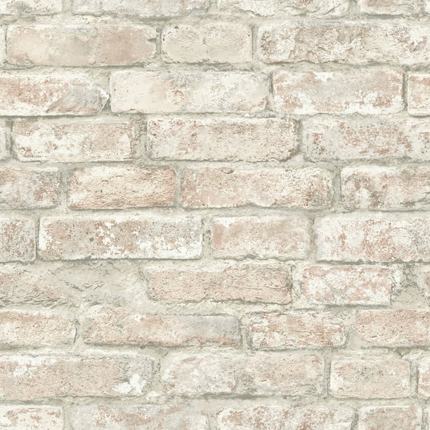 InHome White Washed Denver Brick Peel & Stick Wallpaper - Walmart.com