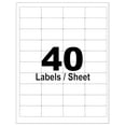 thumbnail image 2 of 8NET Laser Labels - 2" x 1" Easy Peel Strong Self-Adhesive Address Labels for Laser and Inkjet Printers, 1 Case of 1,000 Sheets, 40 Labels Per Sheet, Total 40,000 Labels (10 Packs, 2 of 7