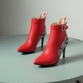thumbnail image 6 of Fesfesfes Faux-Leather Boots for Women Winter Tassel Thick Heel High-heel Overshoes Mid-boots 9.5(43), 6 of 6