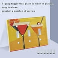 thumbnail image 3 of Yayeee Toggle Light Switch Wall Plate 3-Gang 6.37"x4.48" Decorative Outlet Cover, Orange Cocktails, 3 of 7