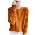 thumbnail image 1 of Gubotare Cardigan Léger pour Femme à Boutons, Manches Longues, Col Rond Décontracté, Tricot Doux, Chandails Hauts (Orange,G), 1 of 5